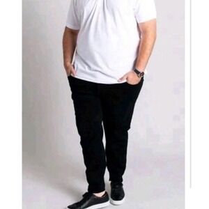 Malone Mens Stretch Jeans Black Straight Leg Denim Pants Plus Size 48x32 NWT